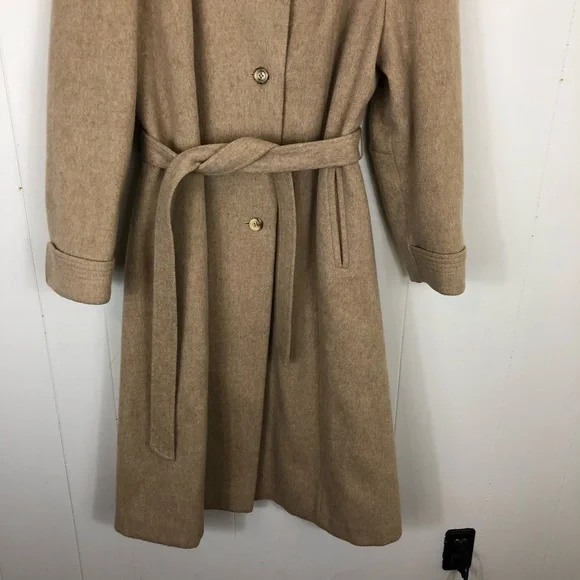 Vintage Wool & Camel Hair Belted Jacket Sz S - Picture 4 of 14